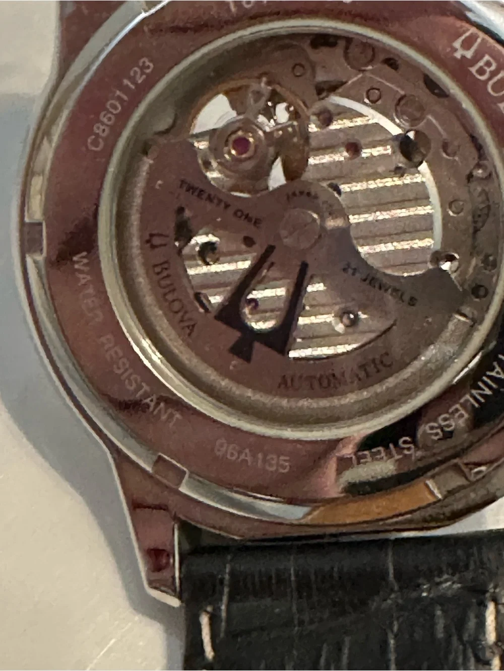 Bulova Sutton 96A135 Automatic 21 Jewel Open Heart Men’s Watch Box